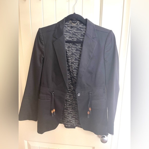Authentic Gucci blazer Black S with bamboo pockets - Picture 2 of 8